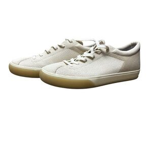 Rothys Lace Up Sneakers Womens Sz 8 Washable Knit White Comfort Flats